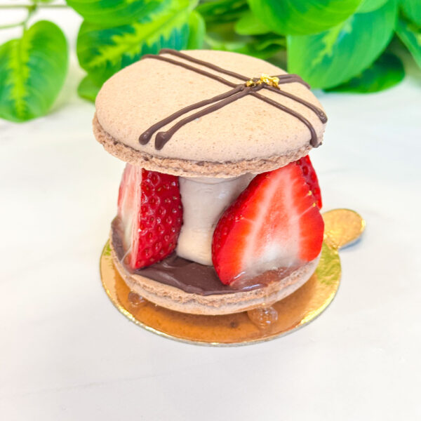 Chocolate Strawberry Macaron